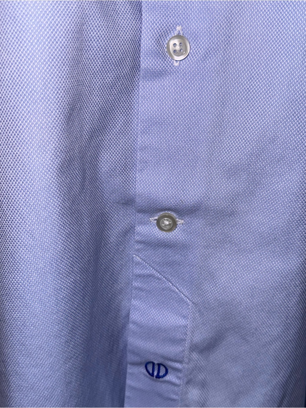 EUC David Donahue Trim Royal Oxford Dress Shirt Sky Blue Size 15 32/33 - Picture 4 of 6